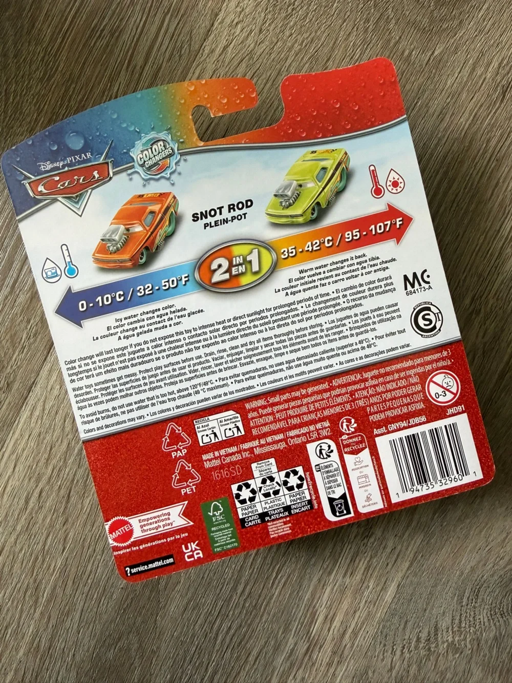 Disney Pixar Cars Snot Rod Color-Changing Race to Celebrate Plastic
